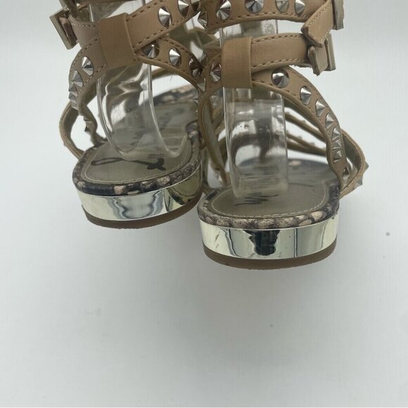 Sam Edelman  Demi Studded Nude Leather Sandals, Sz 6 - Picture 6 of 12